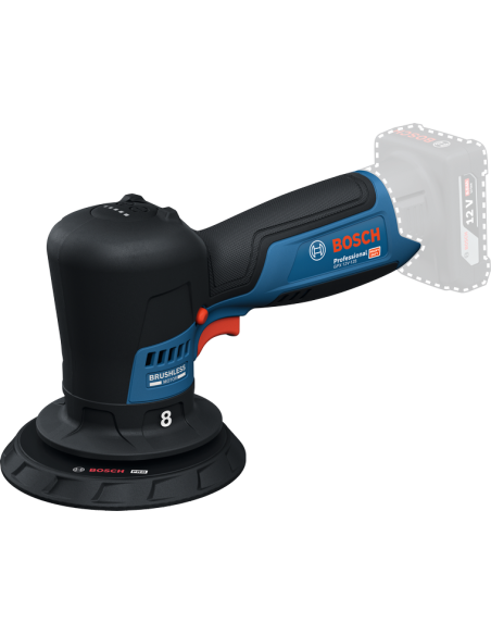 Bosch GPX 12V-125 akumulatorski polirni stroj z brezkrtačnim motorjem.