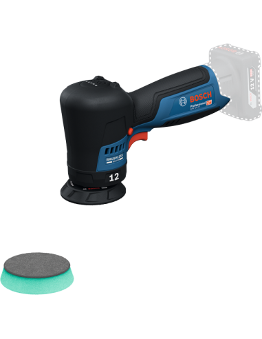 Bosch GPX 12V-77 akumulatorski polirni stroj s penasto blazinico.