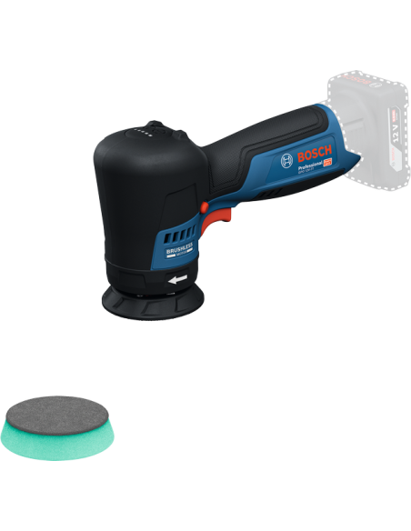 Bosch GPO 12V-77 akumulatorski polirni stroj s penasto blazinico.