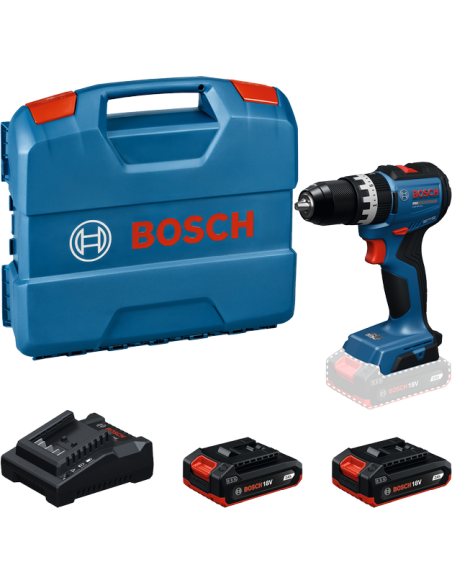 Bosch GSB 18V-52 akumulatorski vrtalnik s kovčkom in baterijami.