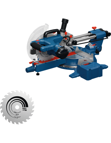 Bosch GCM305-216S drsna kotna žaga z dodatnim listom.