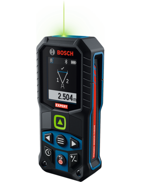 Bosch laserski merilnik EXLM100-39CG z digitalnim zaslonom.