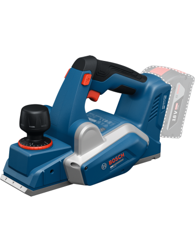 Bosch GHO18V-20 akumulatorski skobeljnik z nastavitvenim gumbom.